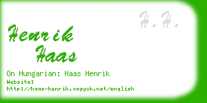 henrik haas business card
